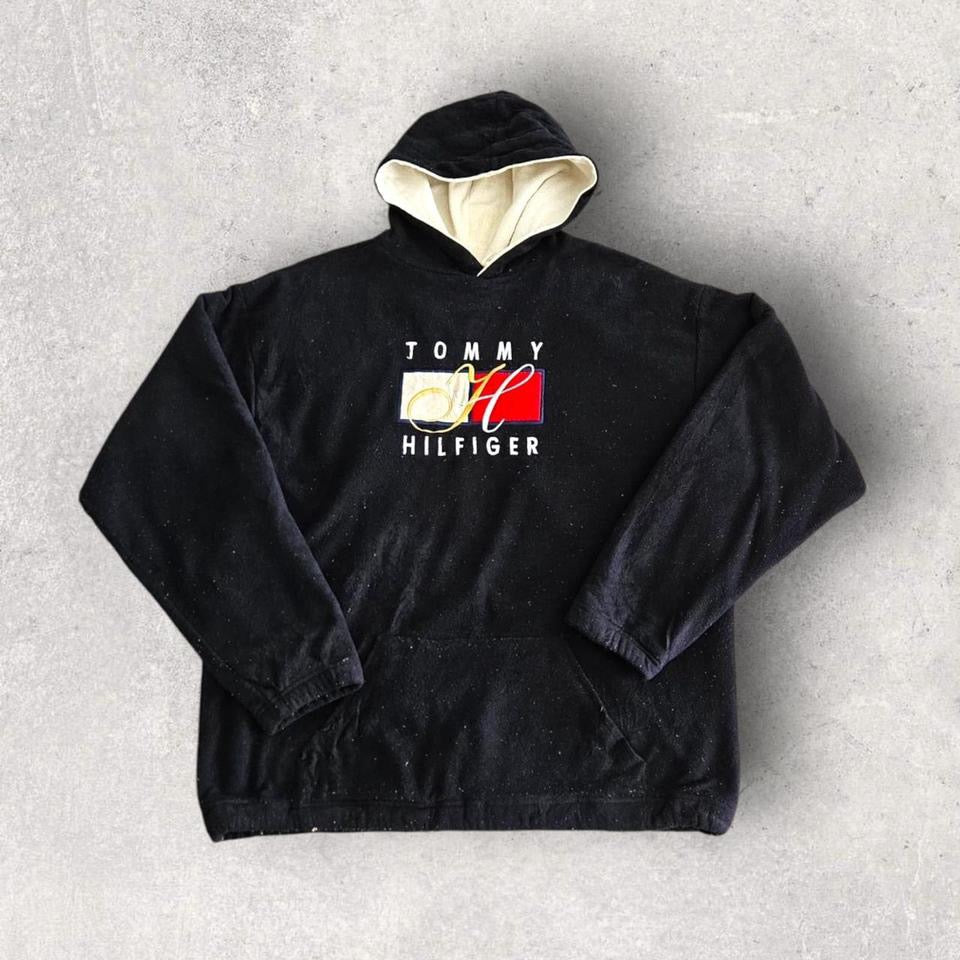 סווטשירט פליס שחור Tommy Hilfiger מידה XL