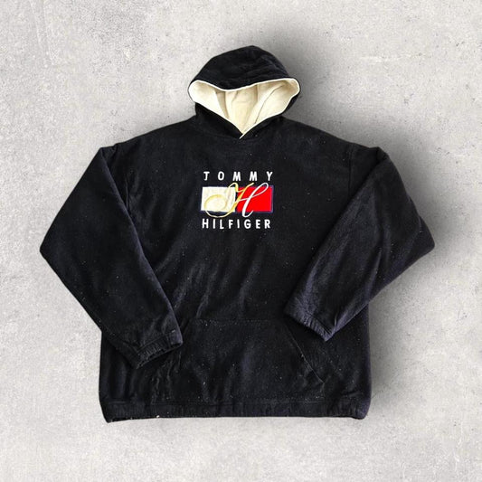 סווטשירט פליס שחור Tommy Hilfiger מידה XL