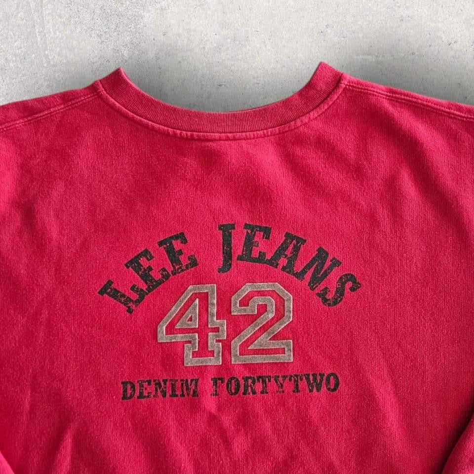 סווטשירט אדום Lee Jeans במידה L בגזרת באגי         