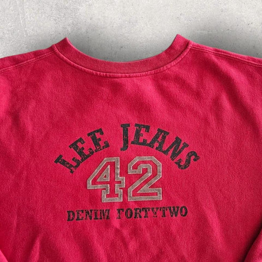סווטשירט אדום Lee Jeans במידה L בגזרת באגי         