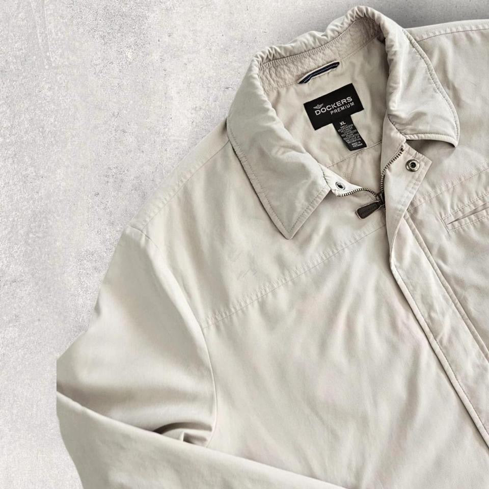 Vintage Dockers Cream polo Jacket - XL מעיל פולו וינטג' דוקרס בצבע קרם, מידה XL