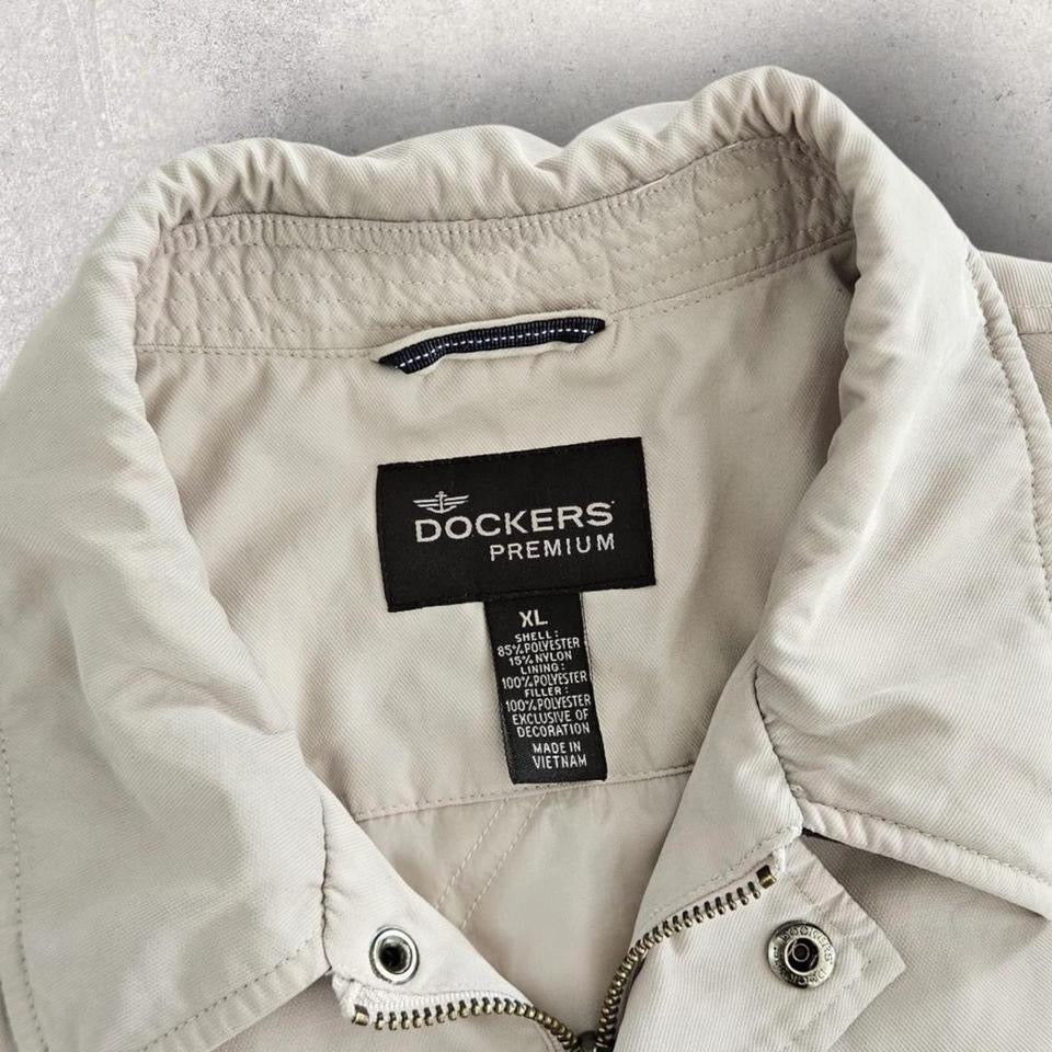Vintage Dockers Cream polo Jacket - XL מעיל פולו וינטג' דוקרס בצבע קרם, מידה XL