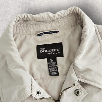 Vintage Dockers Cream polo Jacket - XL מעיל פולו וינטג' דוקרס בצבע קרם, מידה XL