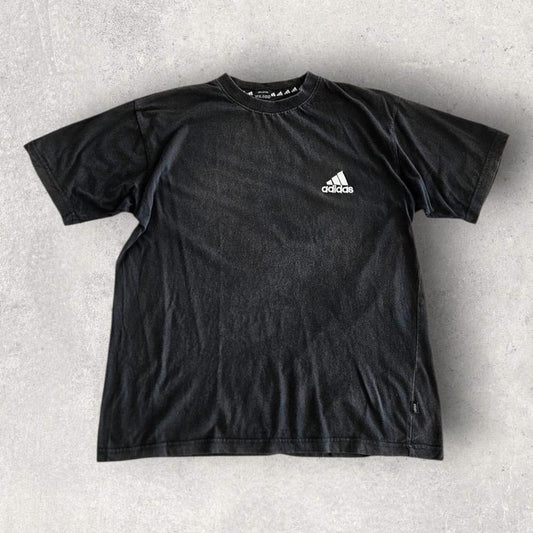 Vintage Adidas Black Logo T-shirt - M Lizard Vintage Clothes 85.00 NIS Vintage Adidas Black Logo T-shirt - M T-Shirts