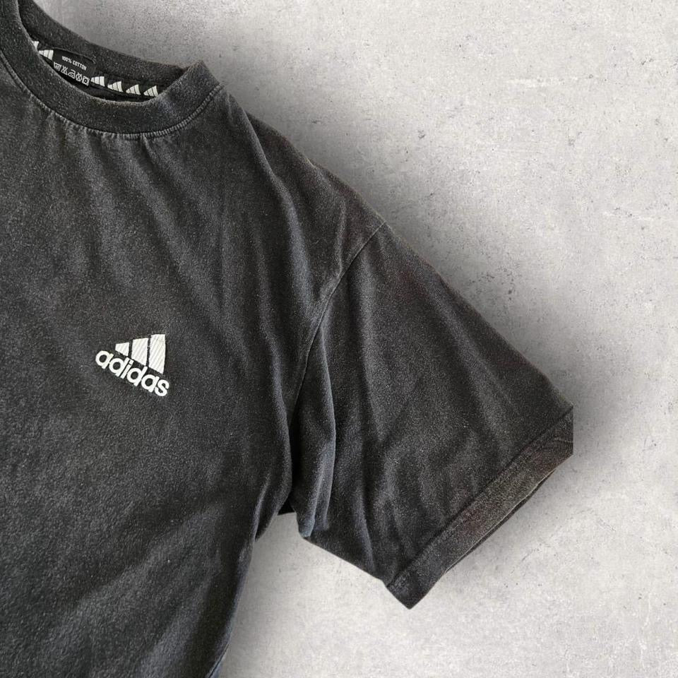 Vintage Adidas Black Logo T-shirt - M Lizard Vintage Clothes 85.00 NIS Vintage Adidas Black Logo T-shirt - M T-Shirts