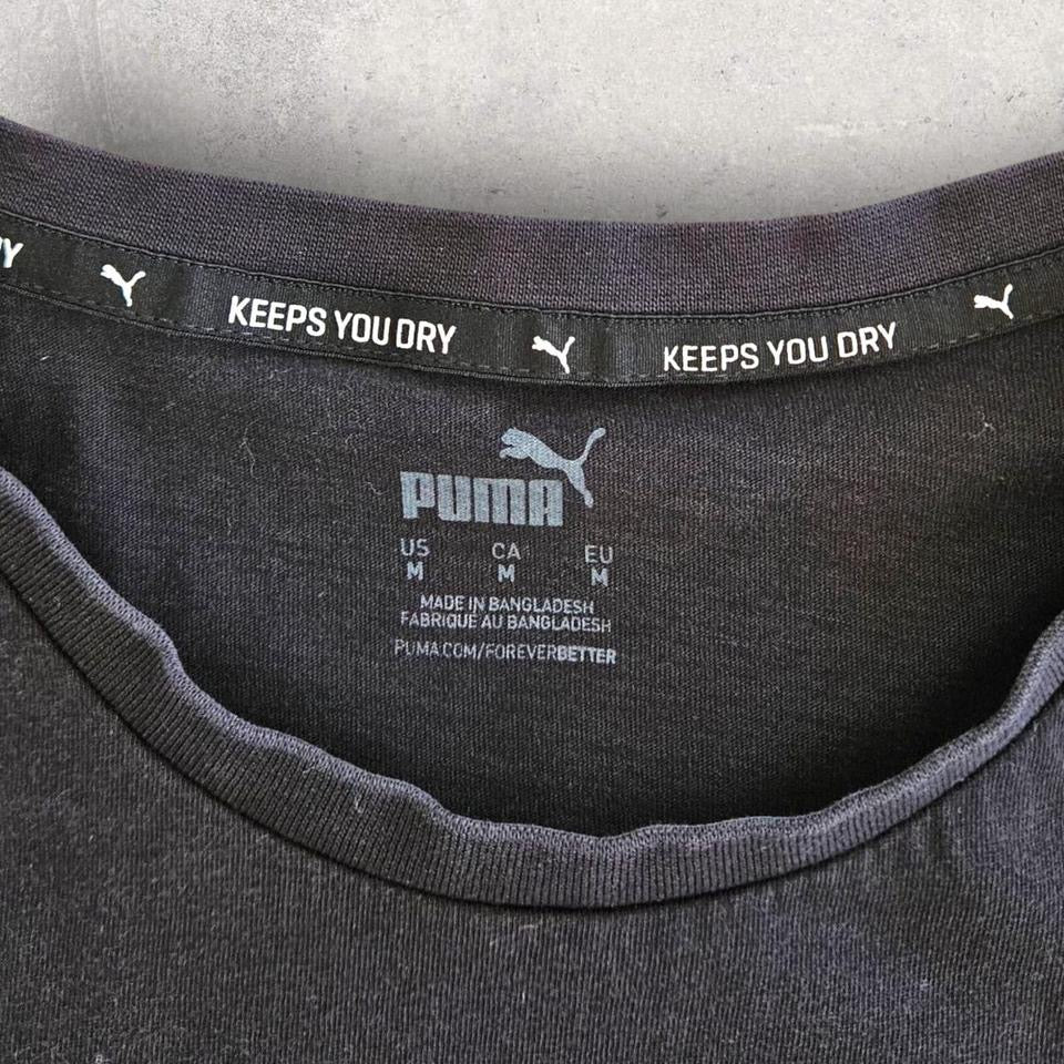 Puma Black Logo Tee - M Lizard Vintage Clothes 65.00 NIS Puma Black Logo Tee - M T-Shirts