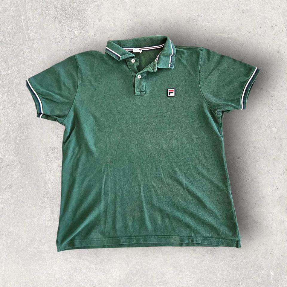 Fila Tennis Green Polo - M Lizard Vintage Clothes 75.00 NIS Fila Tennis Green Polo - M Polos