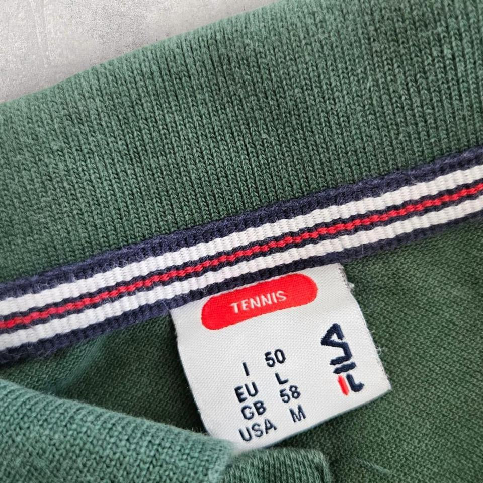 Fila Tennis Green Polo - M Lizard Vintage Clothes 75.00 NIS Fila Tennis Green Polo - M Polos