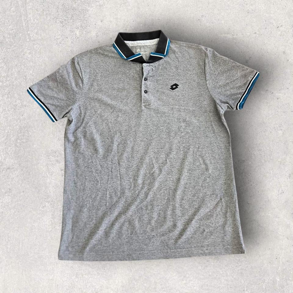 Grey Logo Polo Tee - XL Lizard Vintage Clothes Grey Logo Polo Tee - XL 65.00 NIS