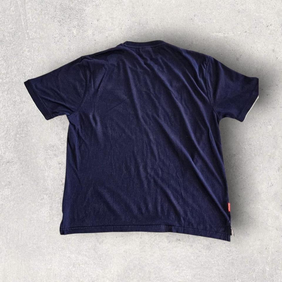 Slazenger Navy Logo Tee - L Lizard Vintage Clothes Slazenger Navy Logo Tee - L 65.00 NIS