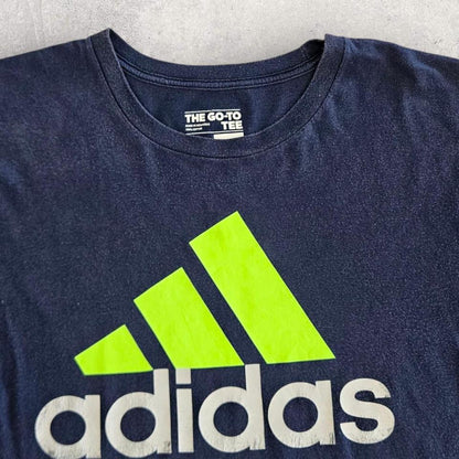 Adidas Navy Logo T-shirt - L Adidas Navy Logo T-shirt - L Lizard Vintage Clothes 70.00 NIS T-Shirts