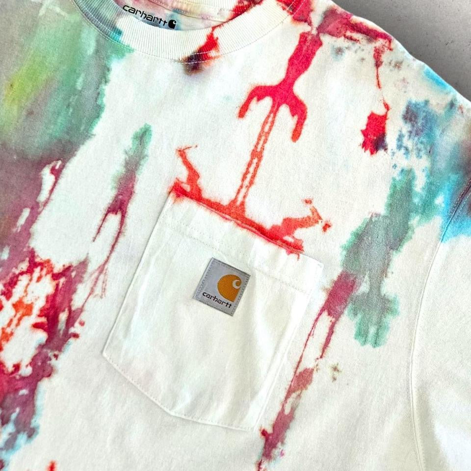 Carhartt White tie dye Pocket T-shirt - 3XL Carhartt White tie dye Pocket T-shirt - 3XL 80.00 NIS Lizard Vintage Clothes T-Shirts