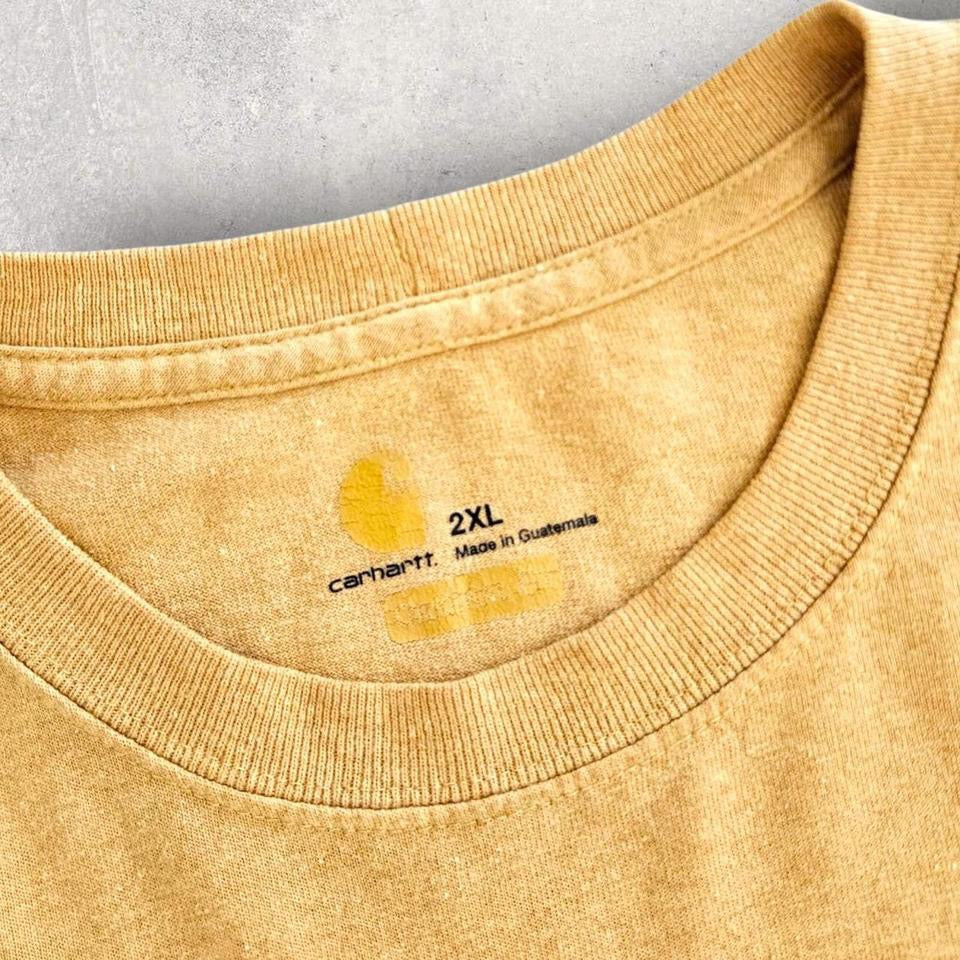 Carhartt yellow Pocket Tee - 3XL Carhartt yellow Pocket Tee - 3XL 85.00 NIS Lizard Vintage Clothes T-Shirts