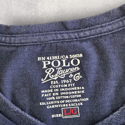 Polo Ralph Lauren Navy Tee - L T-Shirts 75.00 NIS Polo Ralph Lauren Navy Tee - L Lizard Vintage Clothes