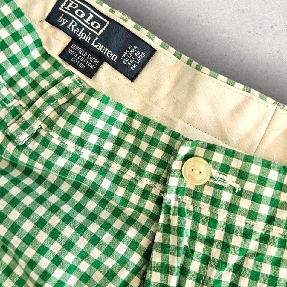 Polo Ralph Lauren Green Shorts - W36 Chino Shorts Lizard Vintage Clothes 60.00 NIS Polo Ralph Lauren Green Shorts - W36