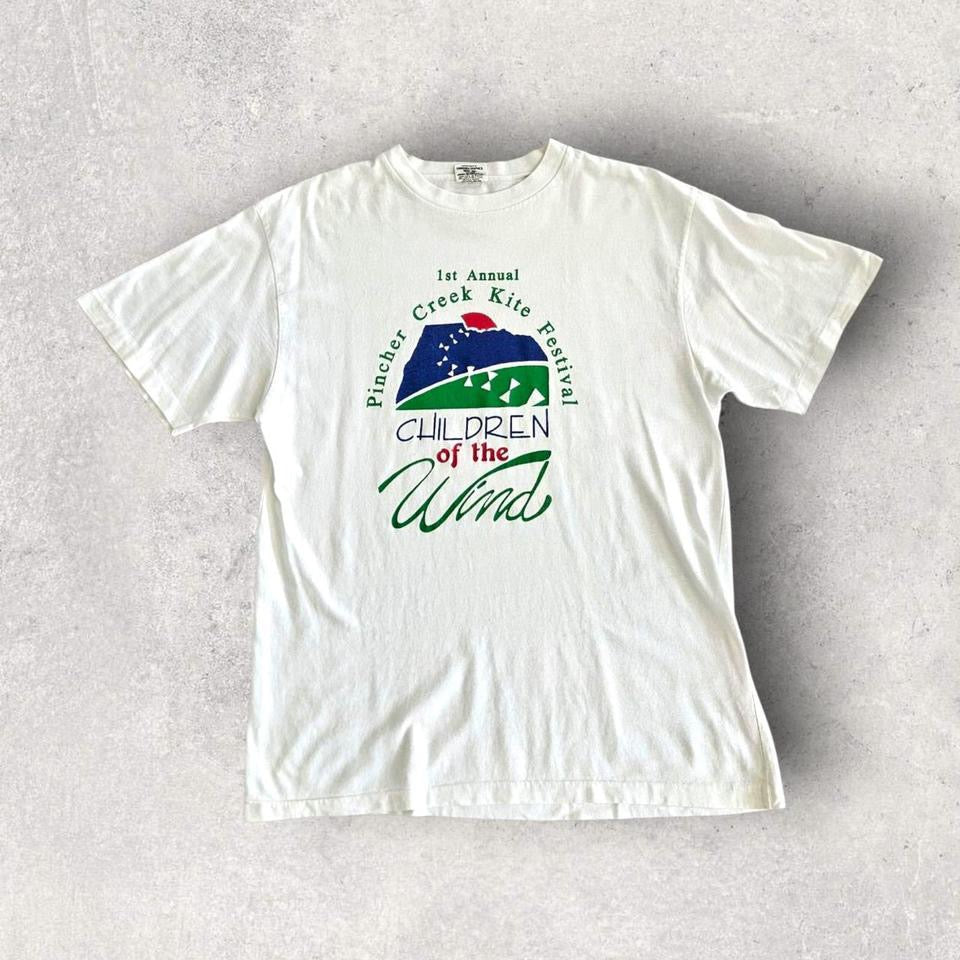 Vintage White Single Stitch T-shirt - L T-Shirts Lizard Vintage Clothes 85.00 NIS Vintage White Single Stitch T-shirt - L