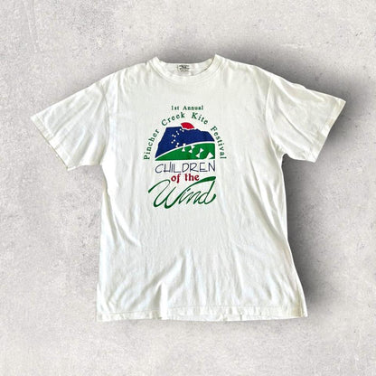 Vintage White Single Stitch T-shirt - L T-Shirts Lizard Vintage Clothes 85.00 NIS Vintage White Single Stitch T-shirt - L