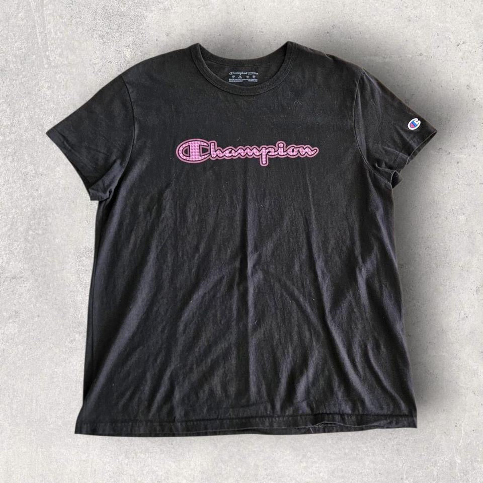 Champion Black Logo T-shirt - L T-Shirts Lizard Vintage Clothes 75.00 NIS Champion Black Logo T-shirt - L