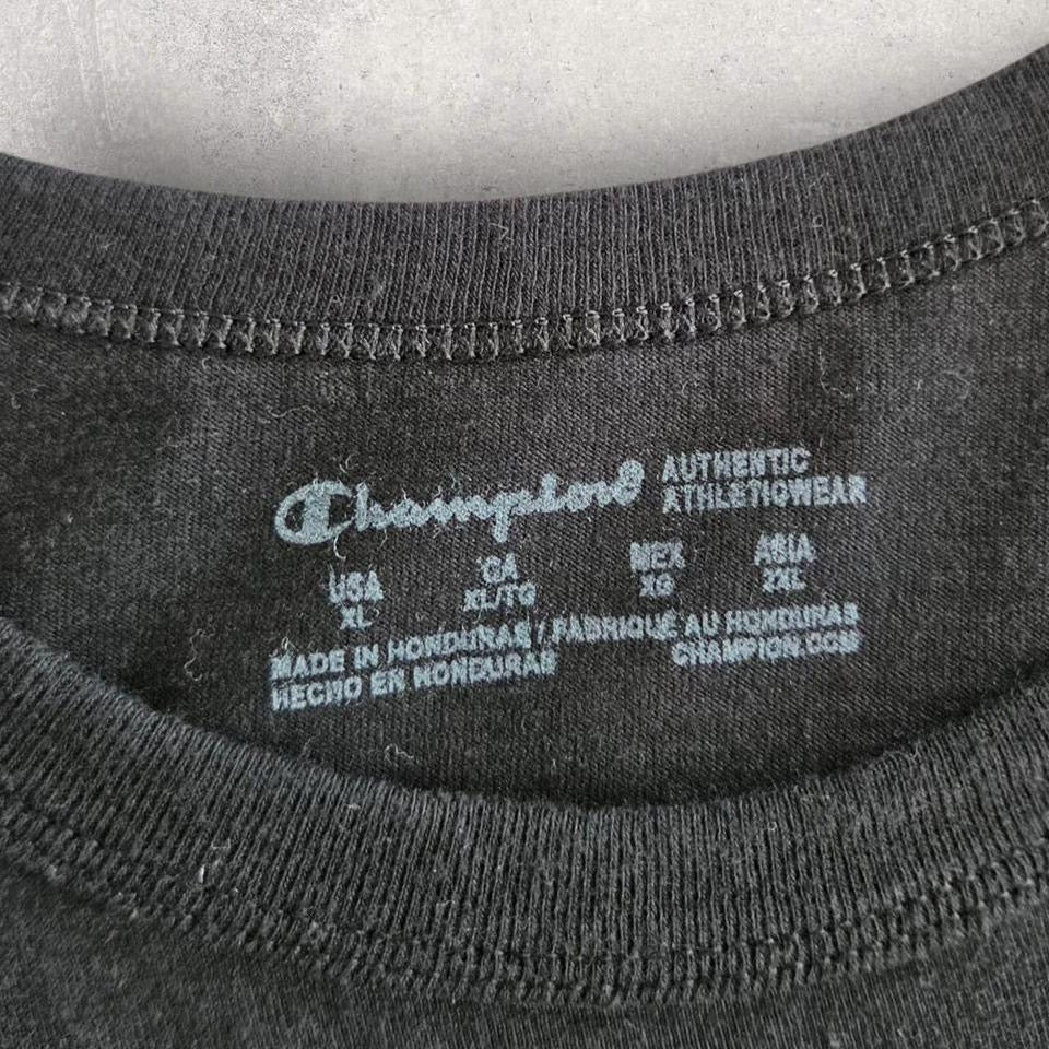 Champion Black Logo T-shirt - L T-Shirts Lizard Vintage Clothes 75.00 NIS Champion Black Logo T-shirt - L