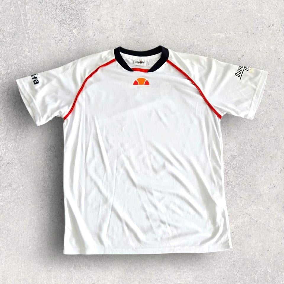 Vintage Ellesse White Dri Fit T-shirt - S T-Shirts Lizard Vintage Clothes 70.00 NIS Vintage Ellesse White Dri Fit T-shirt - S
