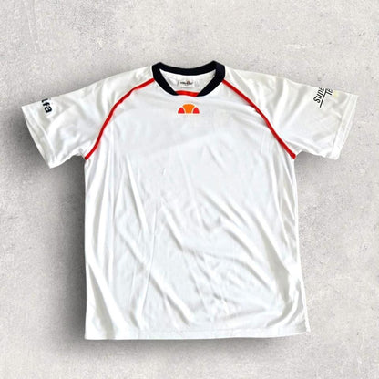 Vintage Ellesse White Dri Fit T-shirt - S T-Shirts Lizard Vintage Clothes 70.00 NIS Vintage Ellesse White Dri Fit T-shirt - S