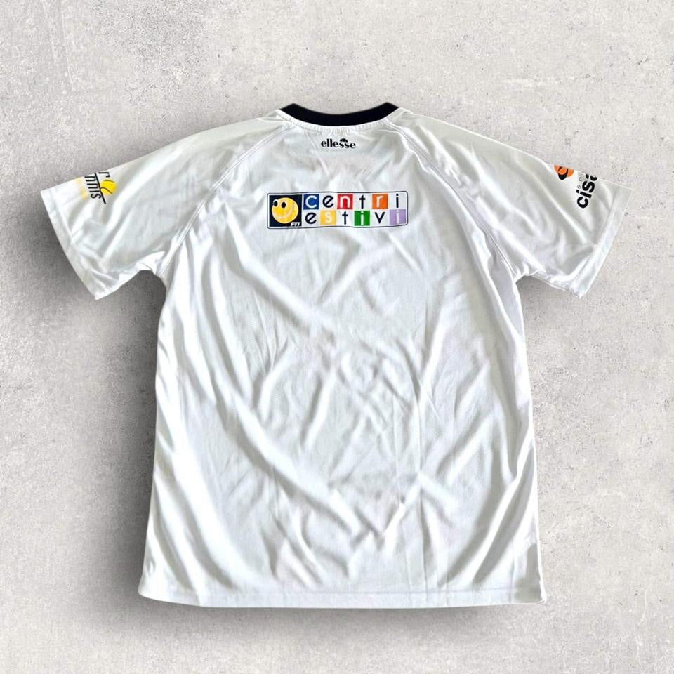 Vintage Ellesse White Dri Fit T-shirt - S T-Shirts Lizard Vintage Clothes 70.00 NIS Vintage Ellesse White Dri Fit T-shirt - S