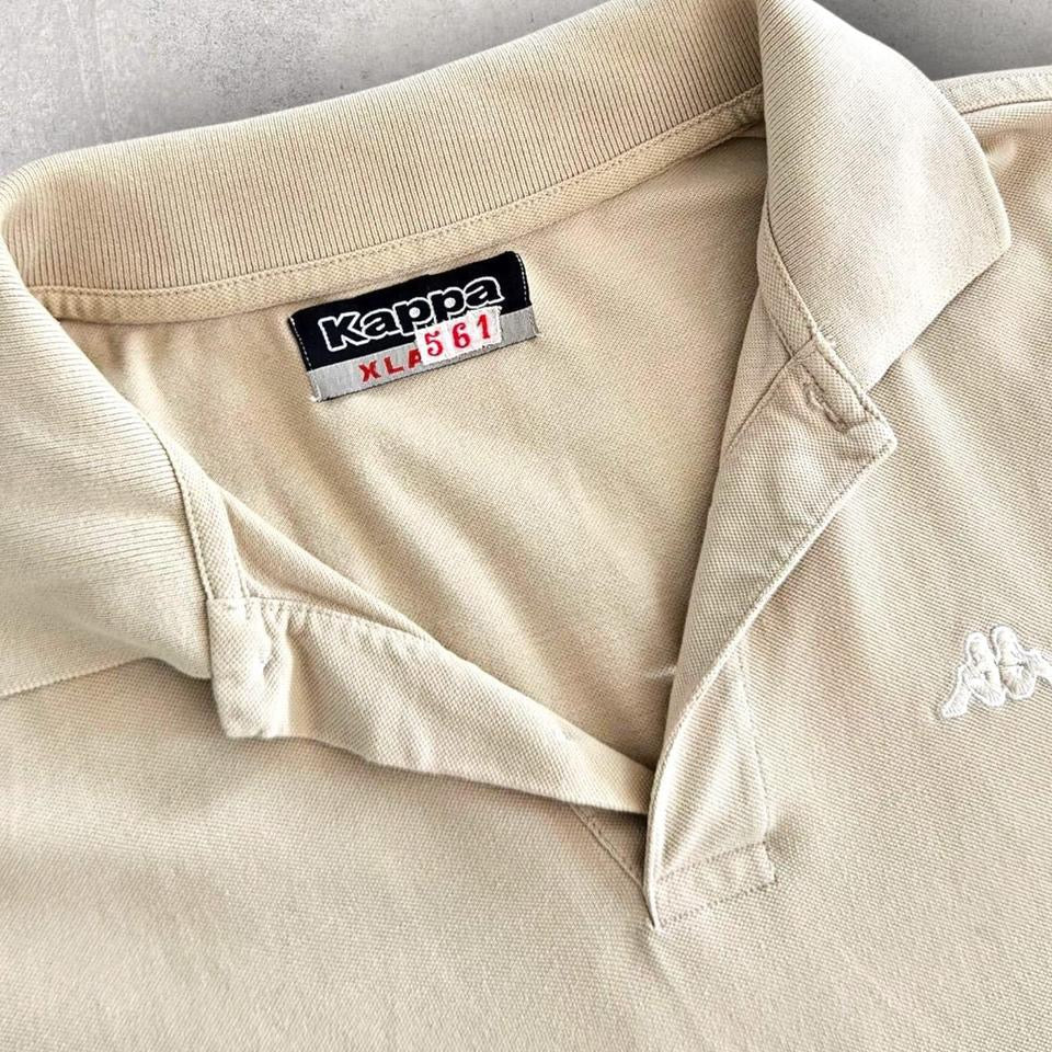Vintage Kappa Cream Polo Tee - L Vintage Kappa Cream Polo Tee - L Polos Lizard Vintage Clothes