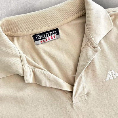 Vintage Kappa Cream Polo Tee - L Vintage Kappa Cream Polo Tee - L Polos Lizard Vintage Clothes
