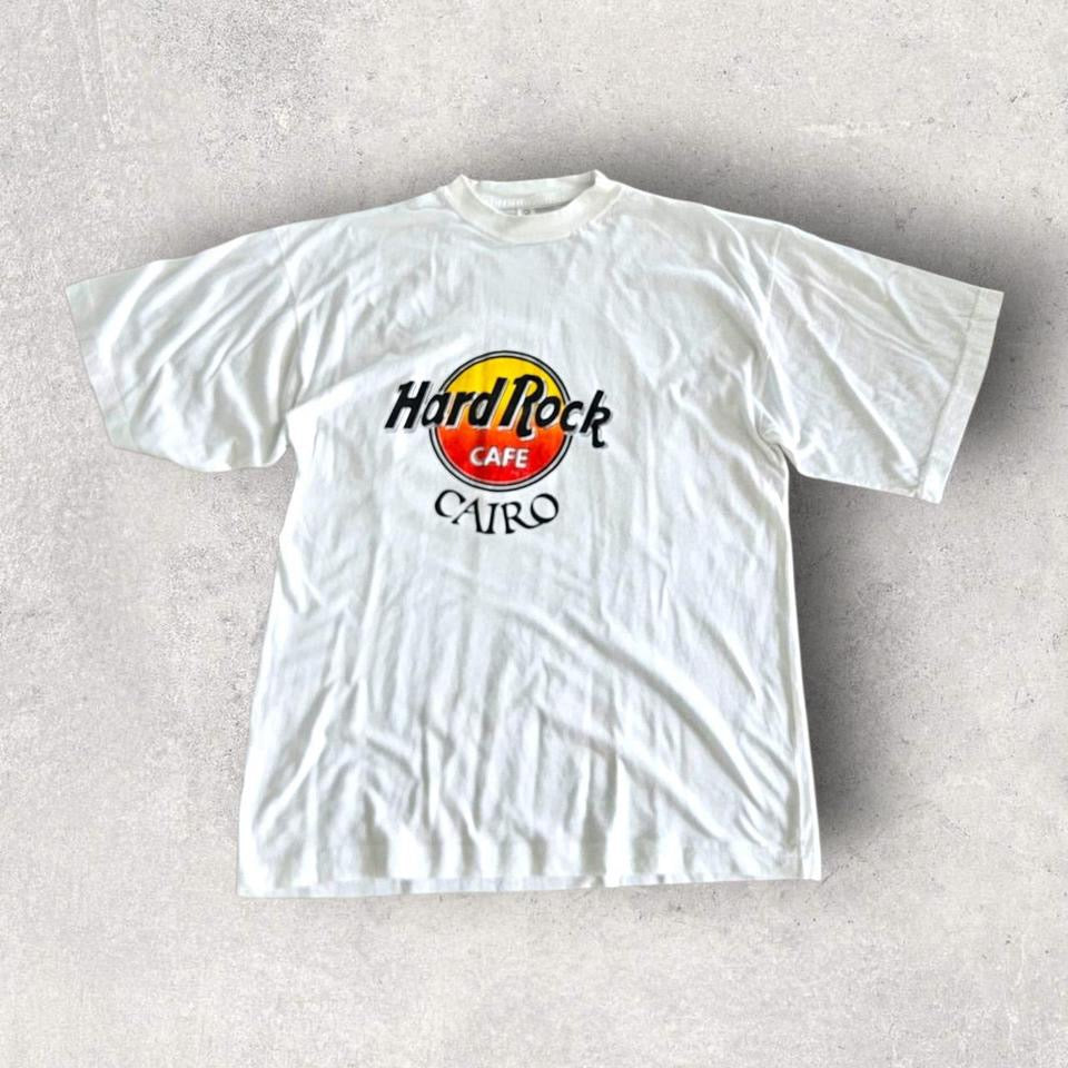 Hard Rock Cade Cairo White Tshirt מזוייף - M Hard Rock Cade Cairo White Tshirt מזוייף - M T-Shirts Lizard Vintage Clothes