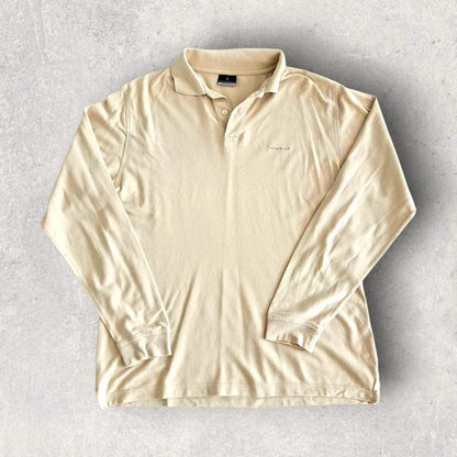 Vintage Trussardi Cream Polo Long Sleeve - L Vintage Trussardi Cream Polo Long Sleeve - L Polos Lizard Vintage Clothes