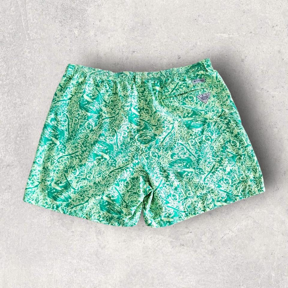 Vintage Columbia Green swimwear Shorts - XXL 50.00 NIS Vintage Columbia Green swimwear Shorts - XXL Lizard Vintage Clothes Swim Boxers