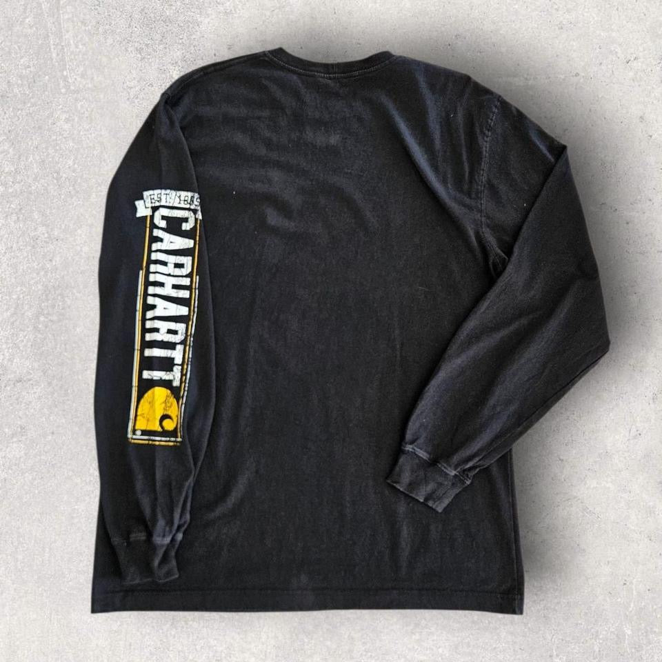 Carhartt Black Pocket Long Sleeve T-shirt - L 150.00 NIS Carhartt Black Pocket Long Sleeve T-shirt - L Lizard Vintage Clothes T-Shirts