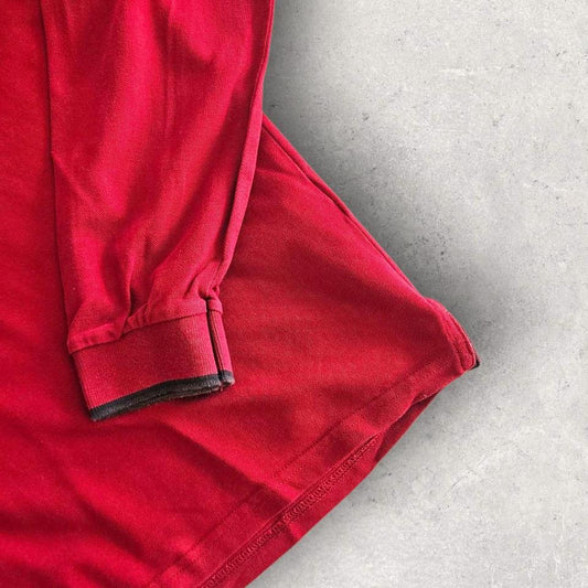 Vintage Champion Red Long Sleeve Polo - M 150.00 NIS Vintage Champion Red Long Sleeve Polo - M Lizard Vintage Clothes Polos