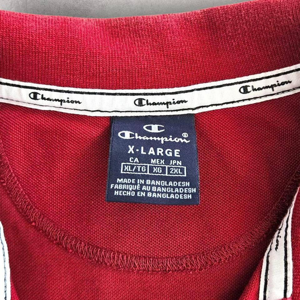 Vintage Champion Red Long Sleeve Polo - M 150.00 NIS Vintage Champion Red Long Sleeve Polo - M Lizard Vintage Clothes Polos