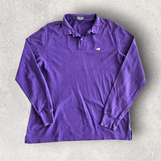 Vintage Ralph Lauren Purple Polo Tee - L 100.00 NIS Vintage Ralph Lauren Purple Polo Tee - L Lizard Vintage Clothes Polos