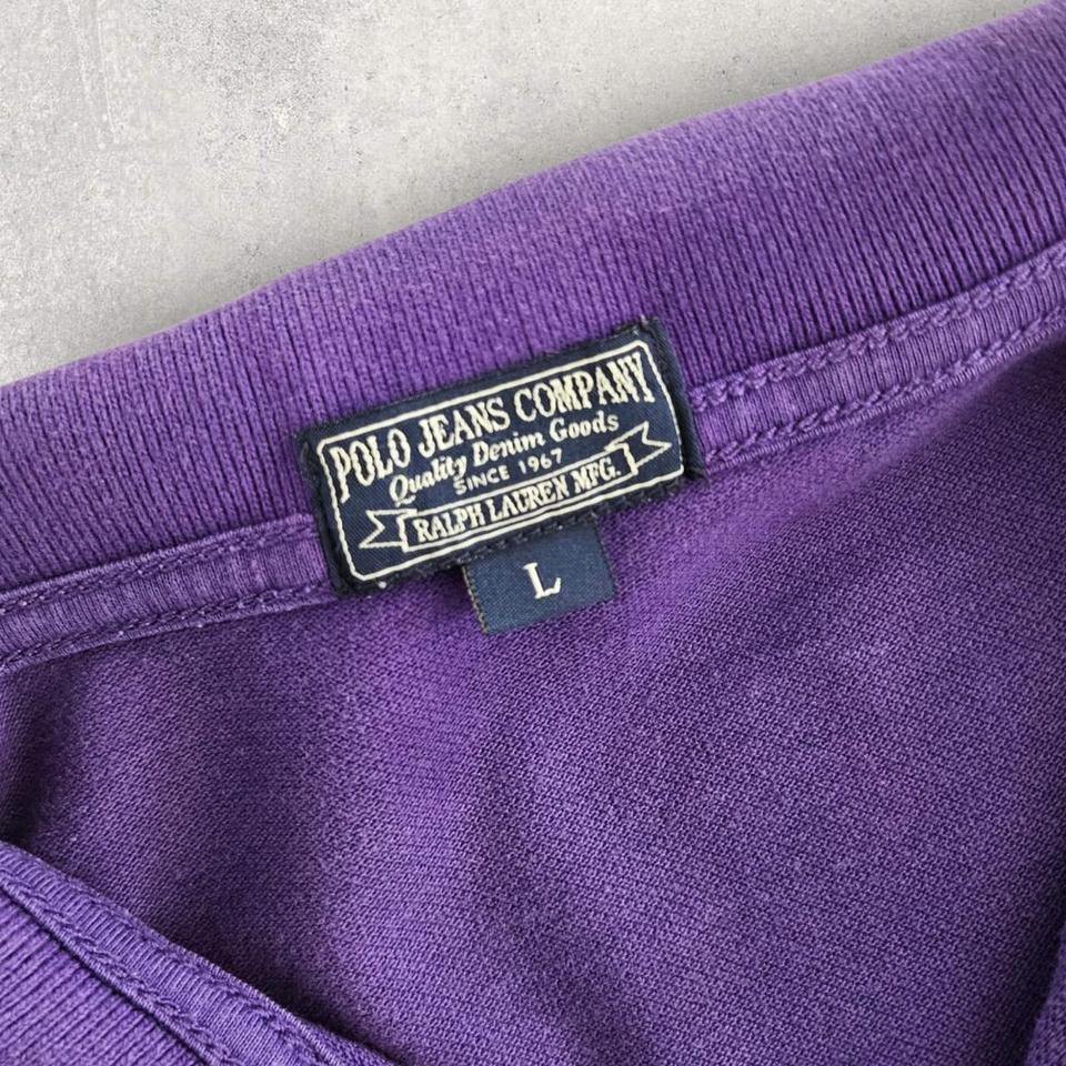 Vintage Ralph Lauren Purple Polo Tee - L 100.00 NIS Vintage Ralph Lauren Purple Polo Tee - L Lizard Vintage Clothes Polos