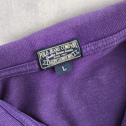 Vintage Ralph Lauren Purple Polo Tee - L 100.00 NIS Vintage Ralph Lauren Purple Polo Tee - L Lizard Vintage Clothes Polos
