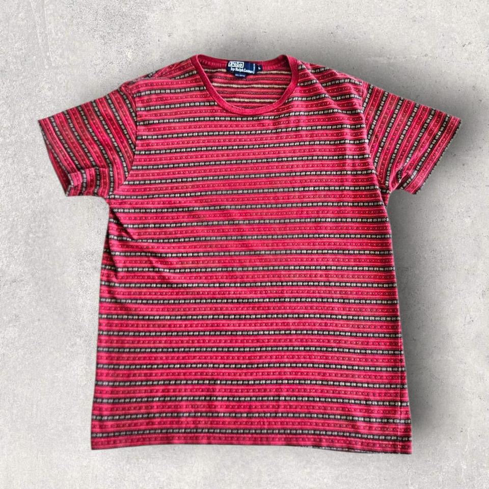 Polo Ralph Lauren Red Stripes Tshirt - L Polo Ralph Lauren Red Stripes Tshirt - L 90.00 NIS Lizard Vintage Clothes Polos