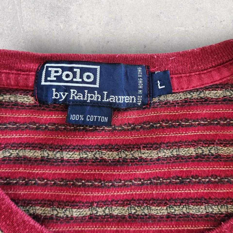 Polo Ralph Lauren Red Stripes Tshirt - L Polo Ralph Lauren Red Stripes Tshirt - L 90.00 NIS Lizard Vintage Clothes Polos