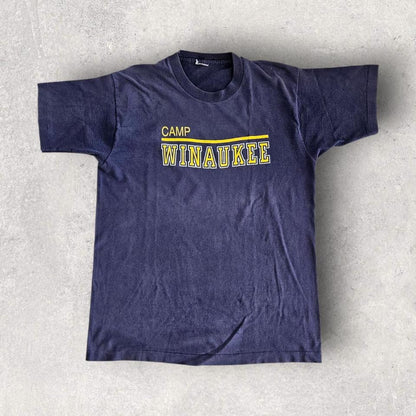 Camp Winaukee Navy T-shirt - L Camp Winaukee Navy T-shirt - L 30.00 NIS Lizard Vintage Clothes T-Shirts