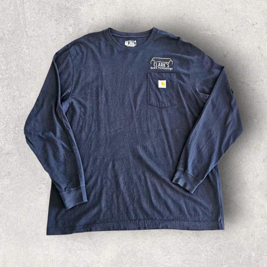 Carhartt Navy Long Sleeve Pocket T-shirt - XXL Carhartt Navy Long Sleeve Pocket T-shirt - XXL 120.00 NIS Lizard Vintage Clothes T-Shirts