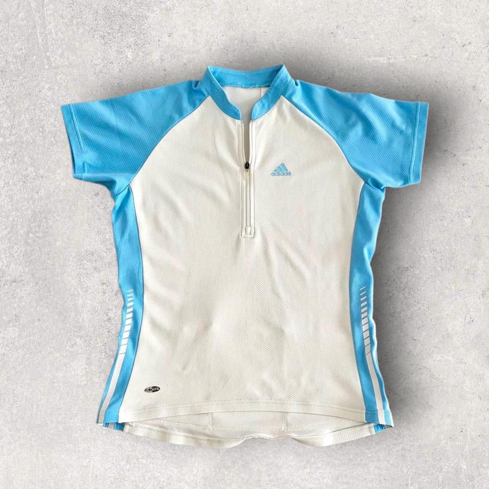 Adidas white/blue Woman’s Polo 1/4 Zip Activewear Tops 65.00 NIS ADIDAS Adidas white/blue Woman’s Polo 1/4 Zip