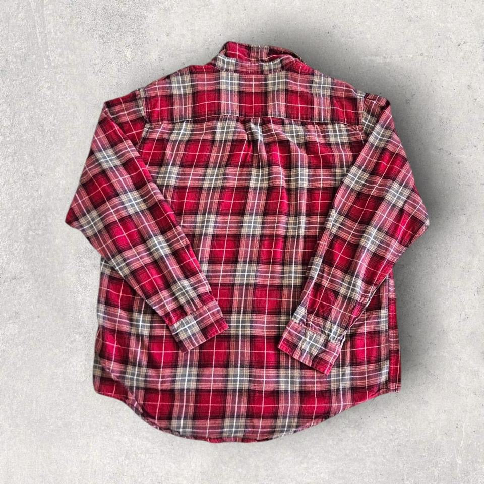 Arrow Red-brown Flannel Shirt - L חולצת פלאנל חומה-אדמדמה מידה L