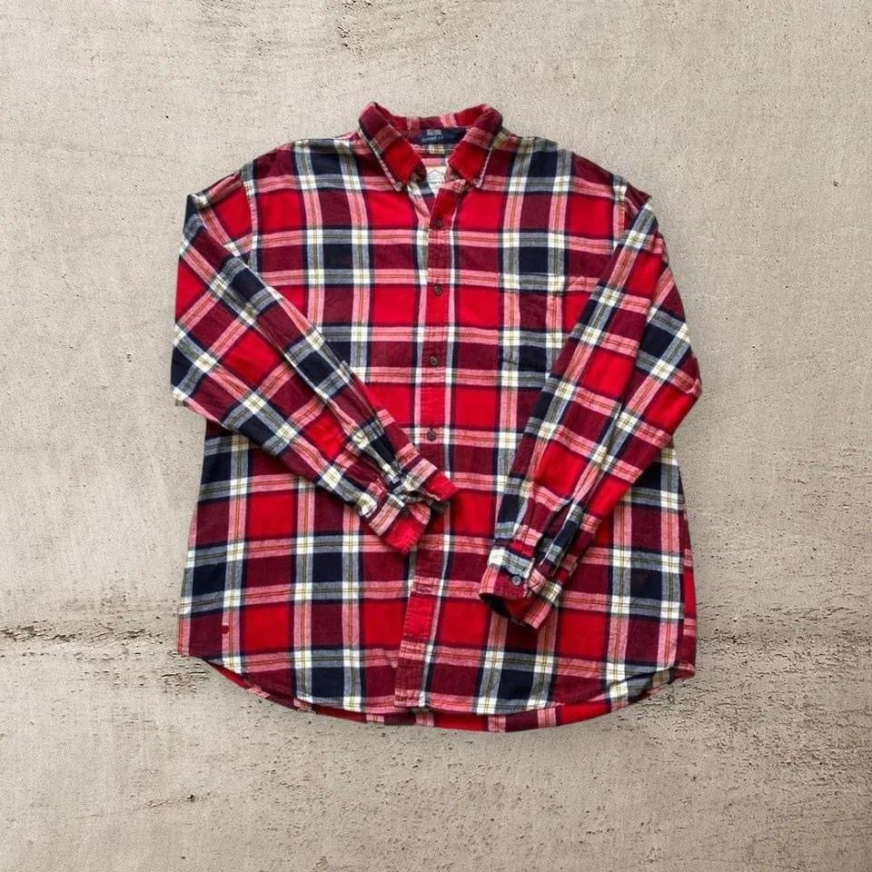 Red squares flannel shirt - XL חולצת פלאנל משובצת אדומה מידה XL        