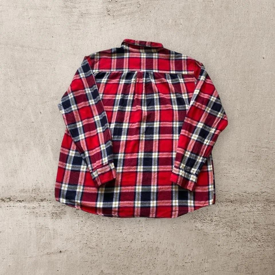 Red squares flannel shirt - XL חולצת פלאנל משובצת אדומה מידה XL      