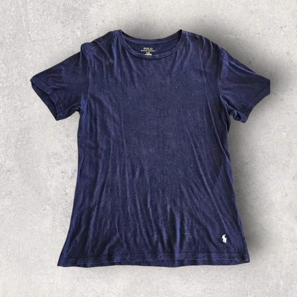 Polo Ralph Lauren Navy T-shirt - L Lizard Vintage Clothes T-Shirts