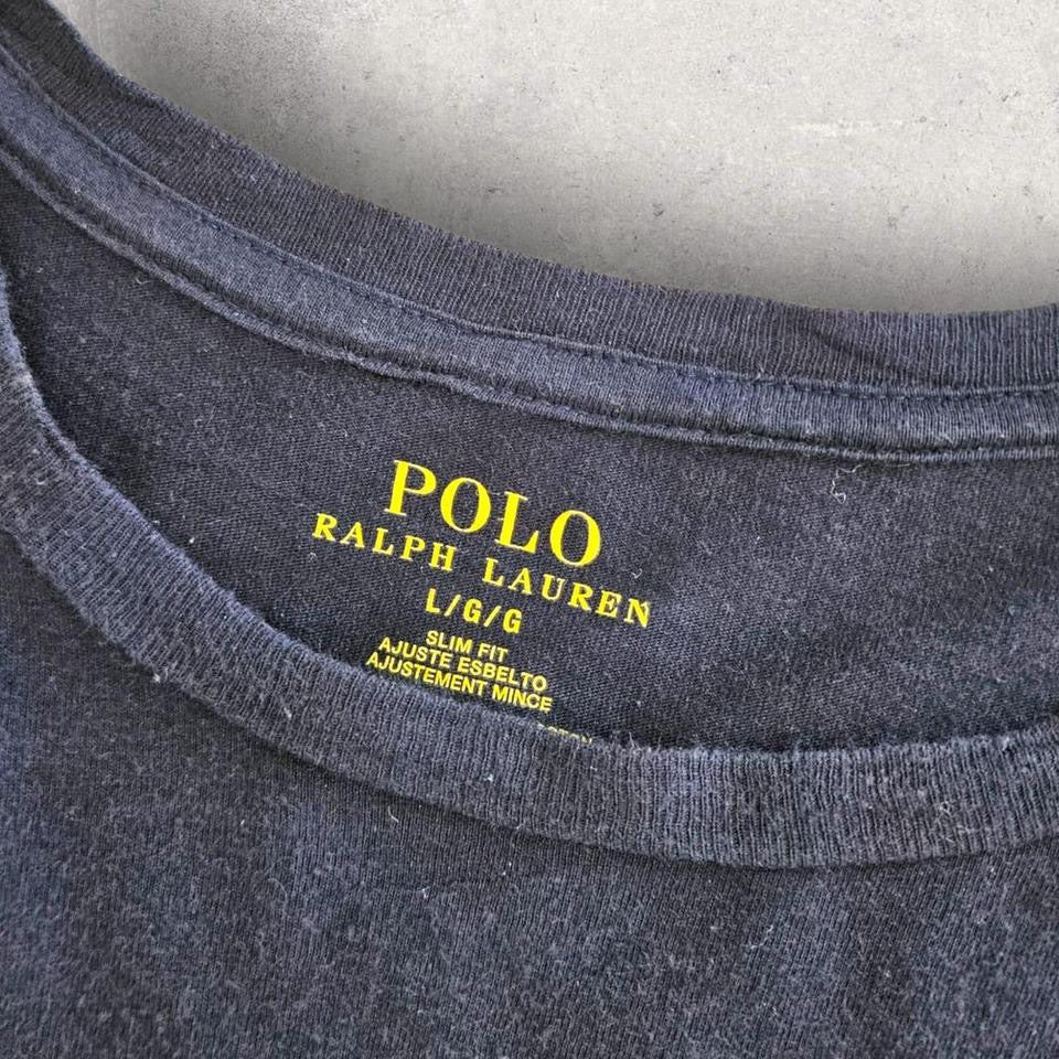 Polo Ralph Lauren Navy T-shirt - L Lizard Vintage Clothes T-Shirts
