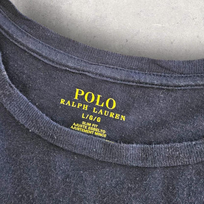 Polo Ralph Lauren Navy T-shirt - L Lizard Vintage Clothes T-Shirts