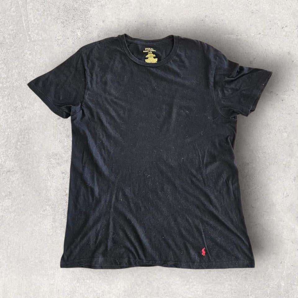 Polo Ralp Lauren Black Polo Tee - XL Lizard Vintage Clothes Polos