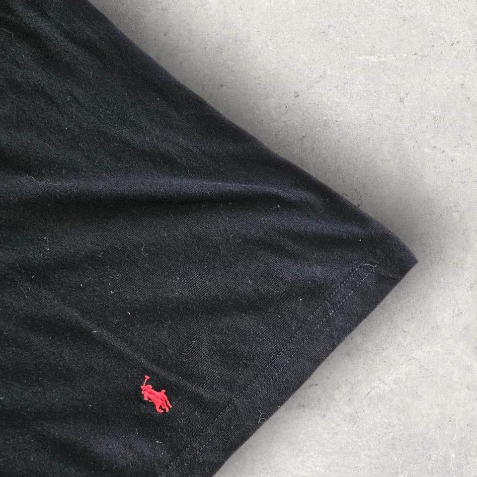 Polo Ralp Lauren Black Polo Tee - XL Lizard Vintage Clothes Polos